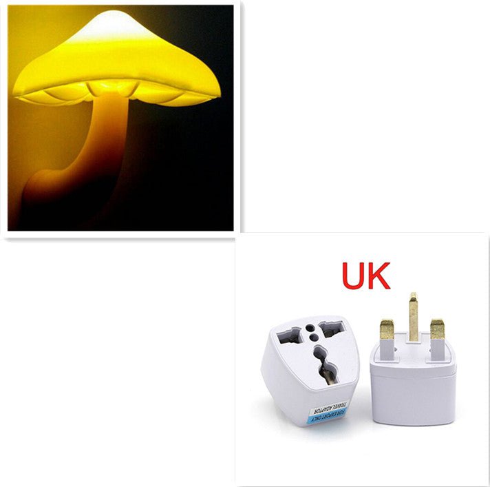 Veilleuse LED Champignon à Capteur Lumineux, Prise EU/US, Lumière Blanche Chaude - IVOIRART.COM