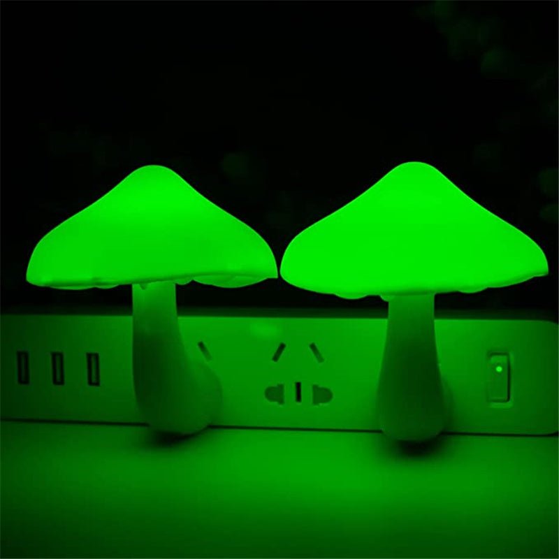 Veilleuse LED Champignon à Capteur Lumineux, Prise EU/US, Lumière Blanche Chaude - IVOIRART.COM