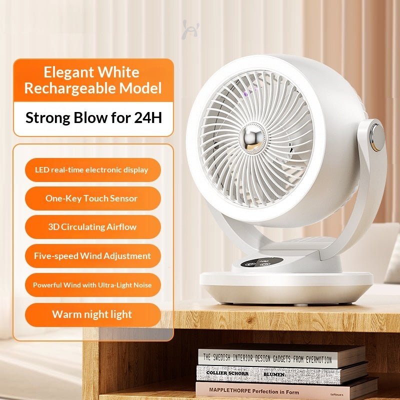 Ventilateur de bureau circulation d'air, brushless, USB, 5 vitesses, silencieux! - IVOIRART.COM