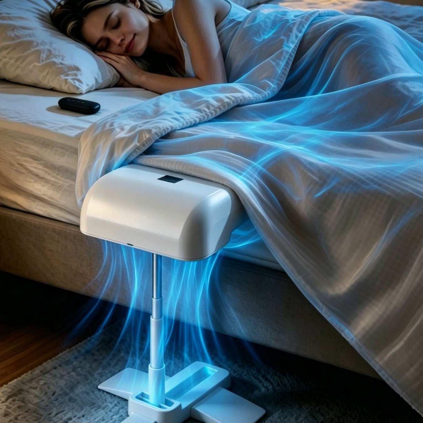 Ventilateur de lit télécommandé 5 vitesses, circulateur d'air USB, et silencieux - IVOIRART.COM