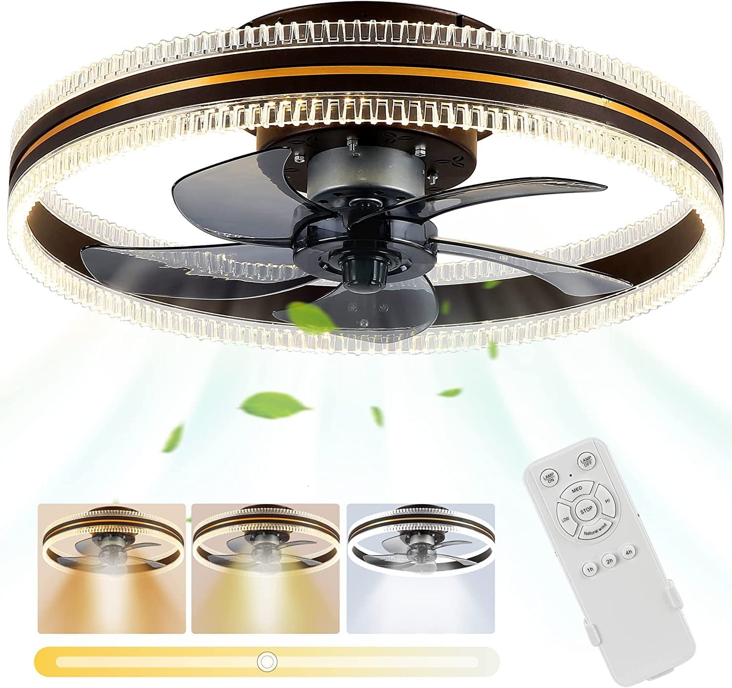 Ventilateur de plafond intégré avec lumière invisible, design scandinave - IVOIRART.COM