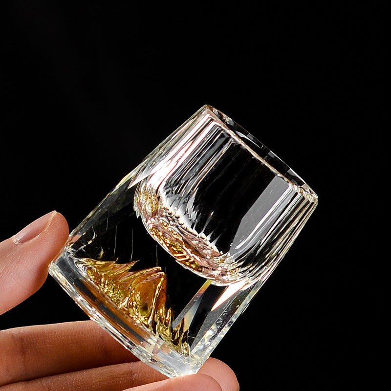 Verre à Liqueur Jinshan à Coupe Cristalline Tridimensionnelle Argent Or - IVOIRART.COM