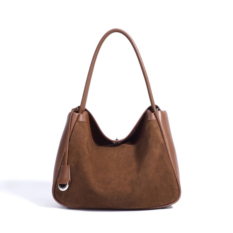 Versatile Genuine Leather Tote Bag Crafted From Matte Cowhide - IVOIRART.COM