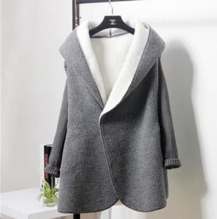 Veste à capuche en cachemire et mélanges, cardigan manteau, style luxueux chic!! - IVOIRART.COM