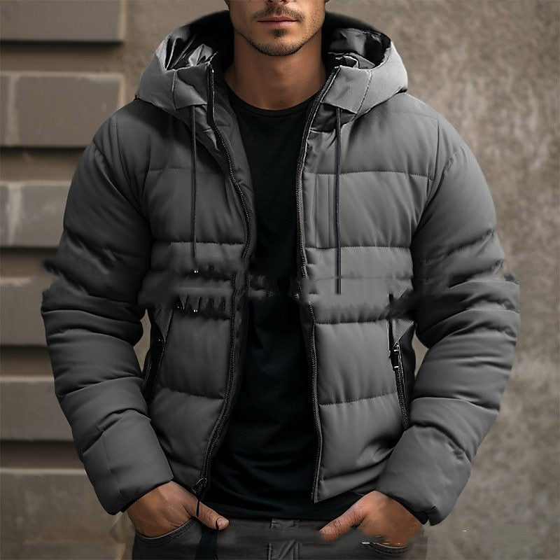 Veste À Capuche Homme Hiver Manteau Zippé Poches Vêtements Décontractés Résistants - IVOIRART.COM