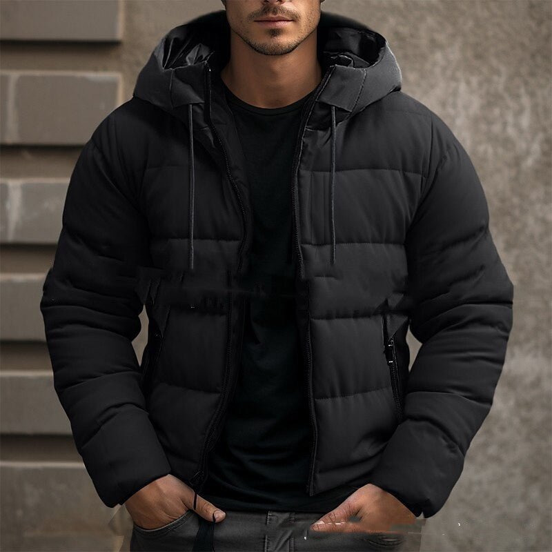 Veste À Capuche Homme Hiver Manteau Zippé Poches Vêtements Décontractés Résistants - IVOIRART.COM