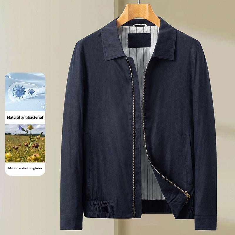 Veste à revers en lin pour homme — manteau slim léger pour tenue quotidienne chic - IVOIRART.COM