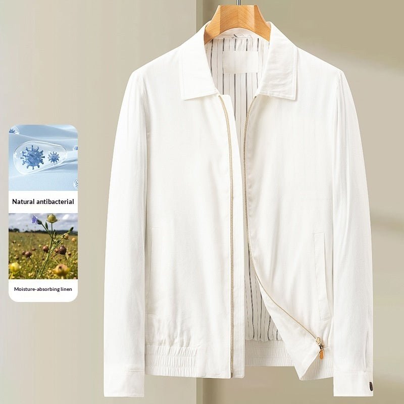 Veste à revers en lin pour homme — manteau slim léger pour tenue quotidienne chic - IVOIRART.COM