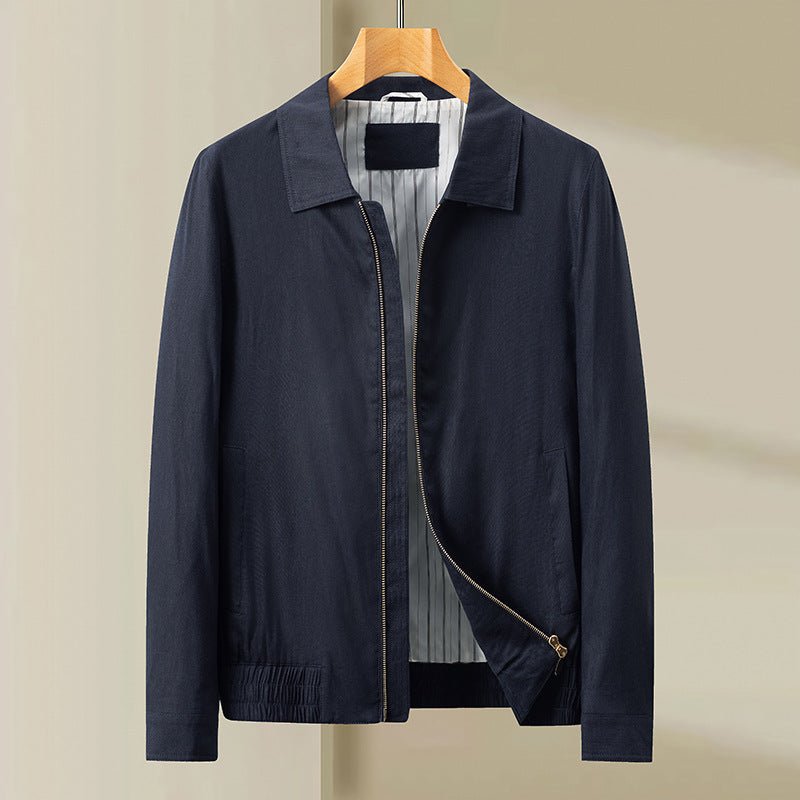 Veste à revers en lin pour homme — manteau slim léger pour tenue quotidienne chic - IVOIRART.COM