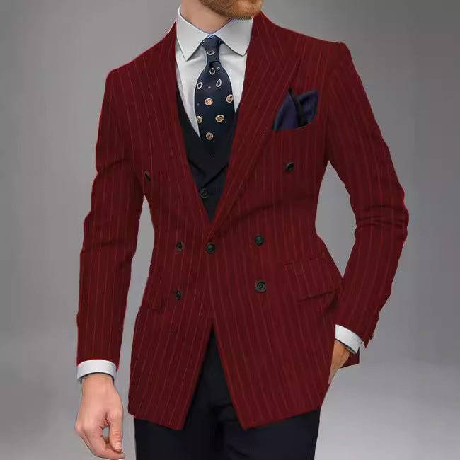 Veste ajustée business - casual avec motif pois pour homme - printemps - automne - IVOIRART.COM