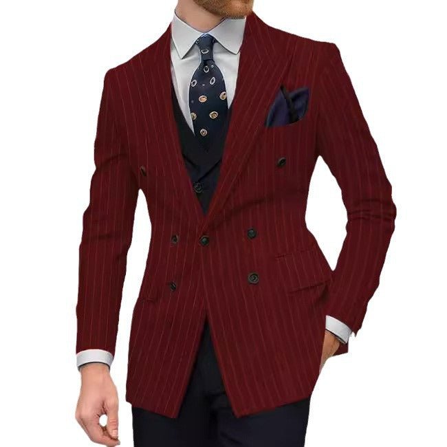 Veste ajustée business - casual avec motif pois pour homme - printemps - automne - IVOIRART.COM