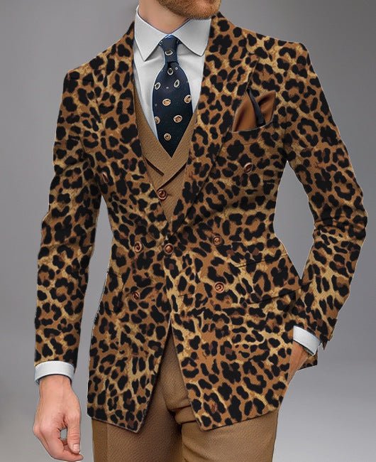 Veste ajustée business - casual avec motif pois pour homme - printemps - automne - IVOIRART.COM