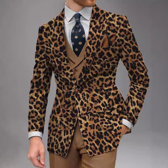 Veste ajustée business - casual avec motif pois pour homme - printemps - automne - IVOIRART.COM