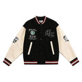 Veste Baseball Tweed Vintage pour Homme - Style Casual Mode de Rue, Noir/Rouge US - IVOIRART.COM