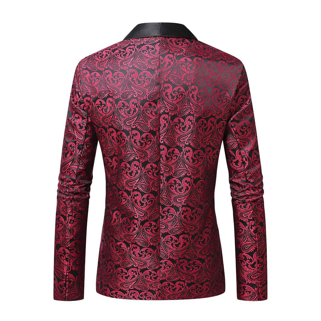 Veste Blazer Jacquard Homme Décontractée à Motifs Assortis, Coupe Ajustée - IVOIRART.COM