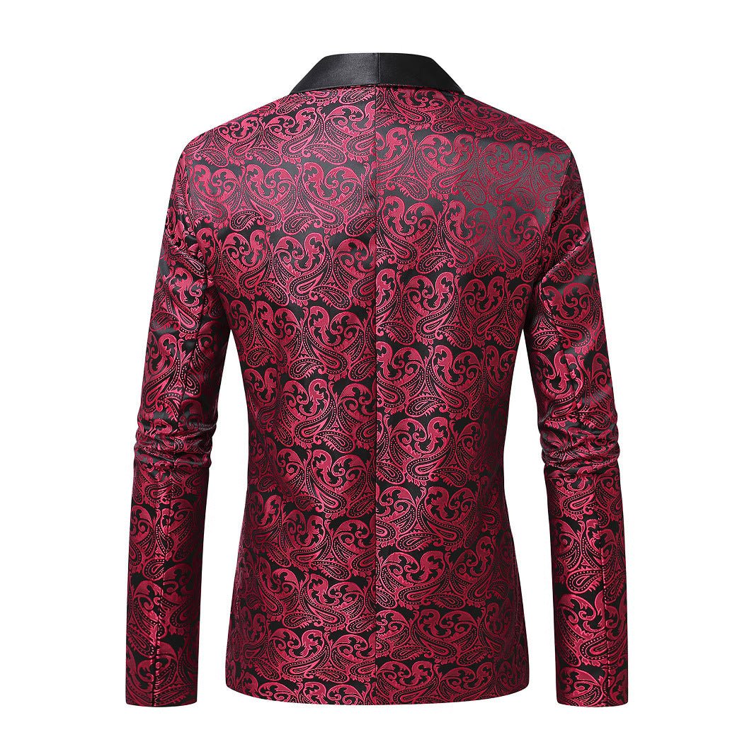 Veste Blazer Jacquard Homme Décontractée à Motifs Assortis, Coupe Ajustée - IVOIRART.COM