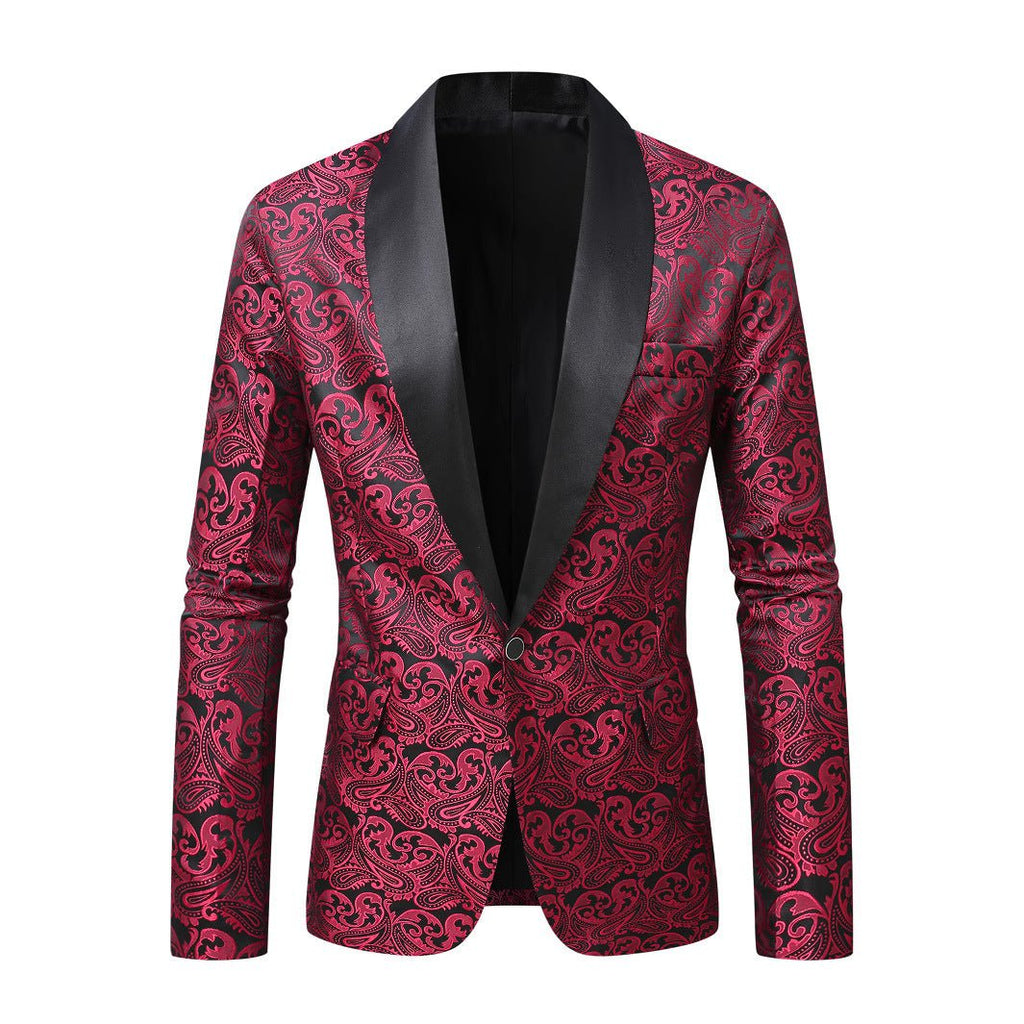 Veste Blazer Jacquard Homme Décontractée à Motifs Assortis, Coupe Ajustée - IVOIRART.COM