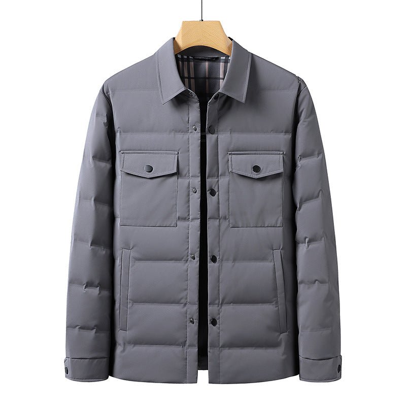 Veste chaude en duvet de canard blanc, col polo simple, qualité supérieure - IVOIRART.COM