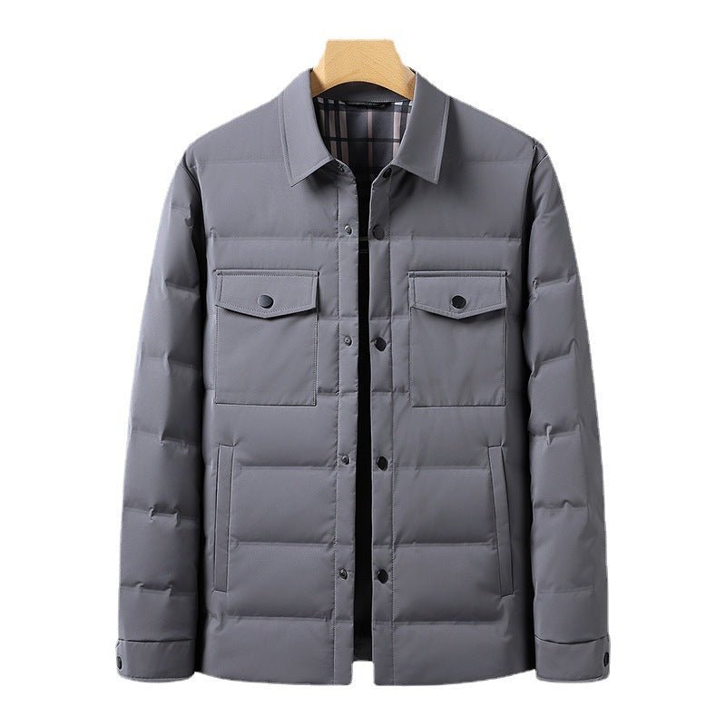Veste chaude en duvet de canard blanc, col polo simple, qualité supérieure - IVOIRART.COM