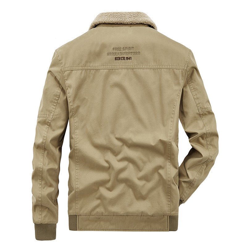 Veste coton multi-poches pour jeunes et adultes d'âge moyen, coupe décontractée hiver. - IVOIRART.COM