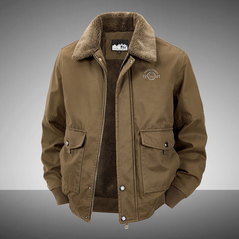 Veste coton multi-poches pour jeunes et adultes d'âge moyen, coupe décontractée hiver. - IVOIRART.COM