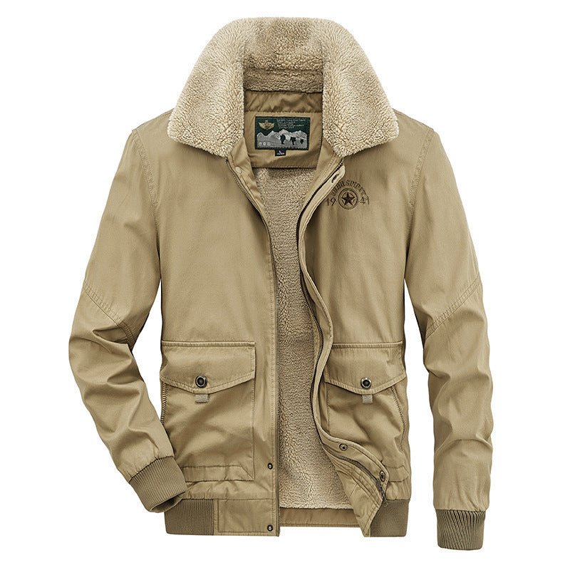 Veste coton multi-poches pour jeunes et adultes d'âge moyen, coupe décontractée hiver. - IVOIRART.COM