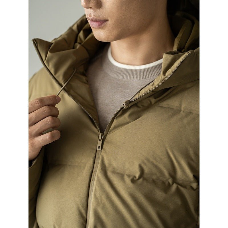 Veste Courte à Capuche pour Homme, Coupe Ajustée, Coupe-Vent, Imperméable et Chaude - IVOIRART.COM