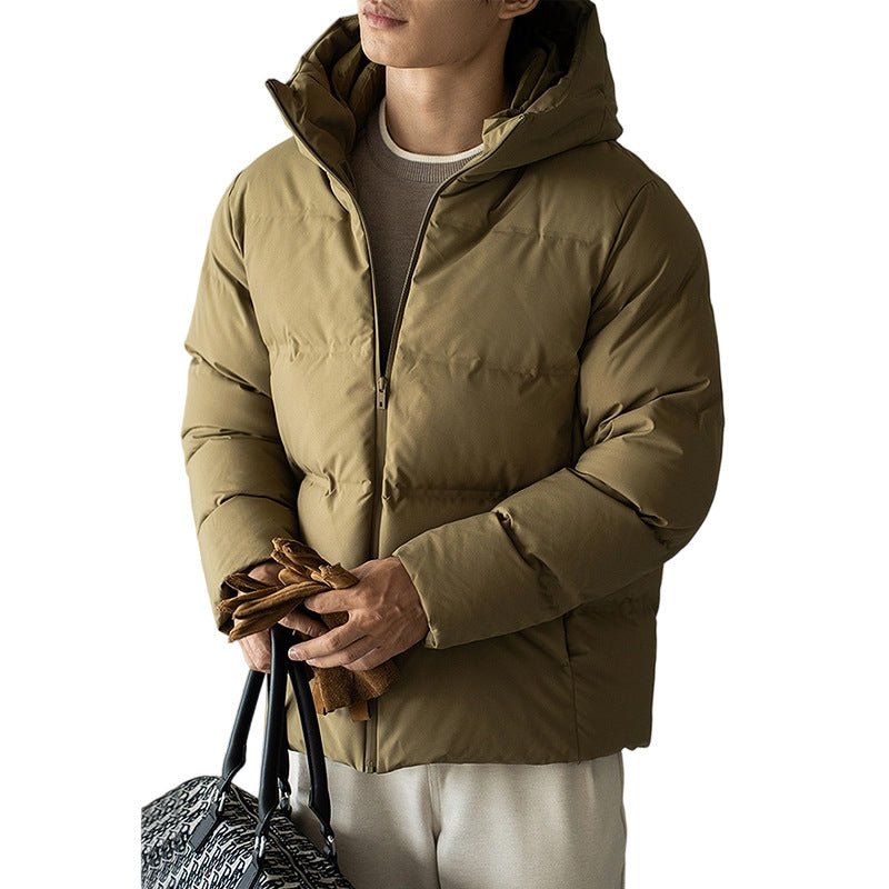 Veste Courte à Capuche pour Homme, Coupe Ajustée, Coupe-Vent, Imperméable et Chaude - IVOIRART.COM