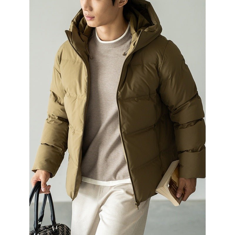 Veste Courte à Capuche pour Homme, Coupe Ajustée, Coupe-Vent, Imperméable et Chaude - IVOIRART.COM