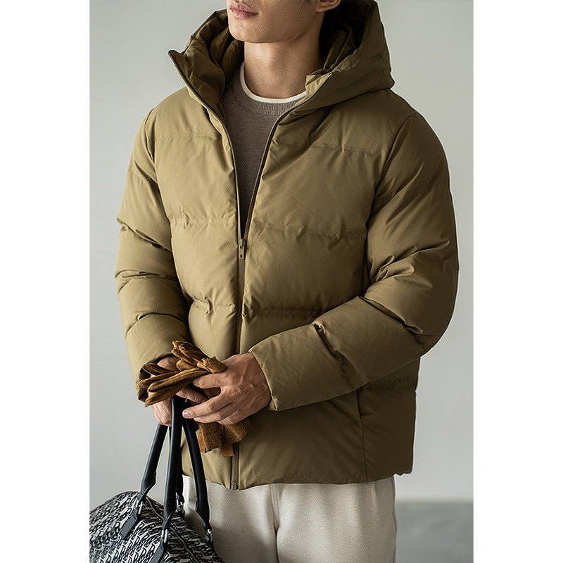 Veste Courte à Capuche pour Homme, Coupe Ajustée, Coupe-Vent, Imperméable et Chaude - IVOIRART.COM