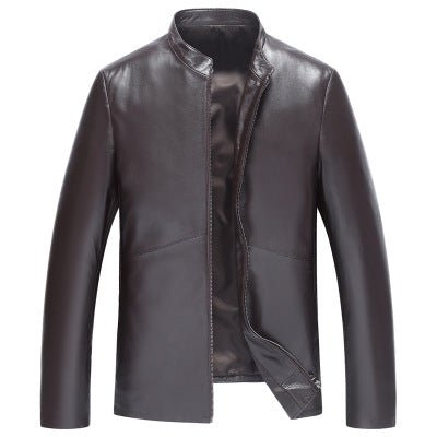 Veste courte en cuir d'agneau Haining pour homme, col montant, fermeture éclair. - IVOIRART.COM