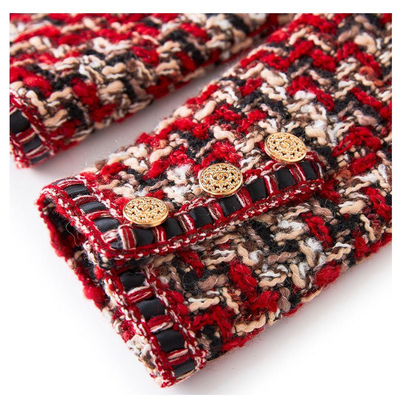 Veste courte en tweed Celebrity Red Celebrity Xiaoxiang - Rouge, manches longues - IVOIRART.COM
