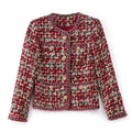 Veste courte en tweed Celebrity Red Celebrity Xiaoxiang - Rouge, manches longues - IVOIRART.COM