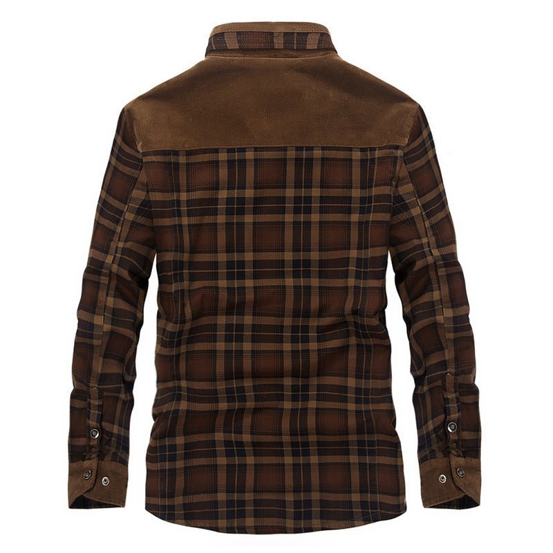 Veste d'Hiver Homme Épaissie Chaude à Polaire 100% Coton à Motif Carreaux Militaire - IVOIRART.COM