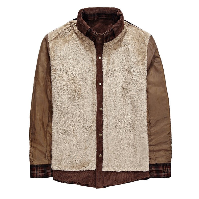 Veste d'Hiver Homme Épaissie Chaude à Polaire 100% Coton à Motif Carreaux Militaire - IVOIRART.COM
