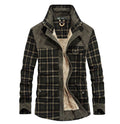 Veste d'Hiver Homme Épaissie Chaude à Polaire 100% Coton à Motif Carreaux Militaire - IVOIRART.COM