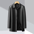Veste en cuir matelassée avec doublure amovible — trench-coat chaud homme style - IVOIRART.COM
