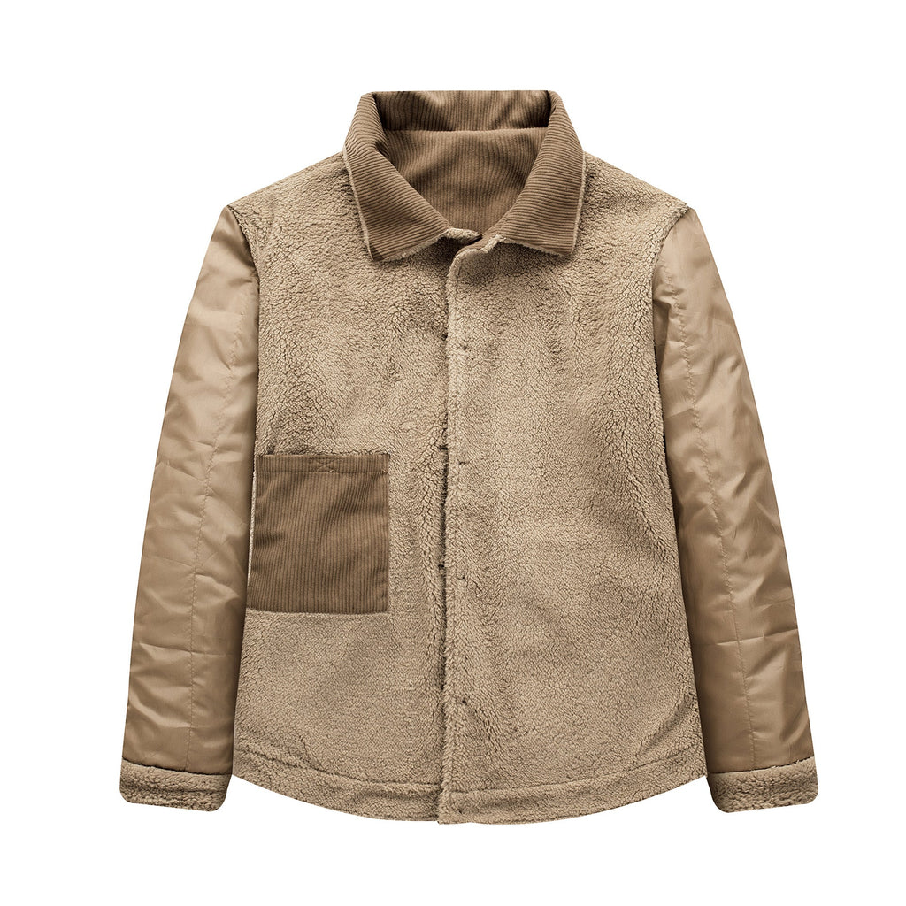 Veste épaisse en cachemire pour homme, coupe ample décontractée, velours côtelé. - IVOIRART.COM