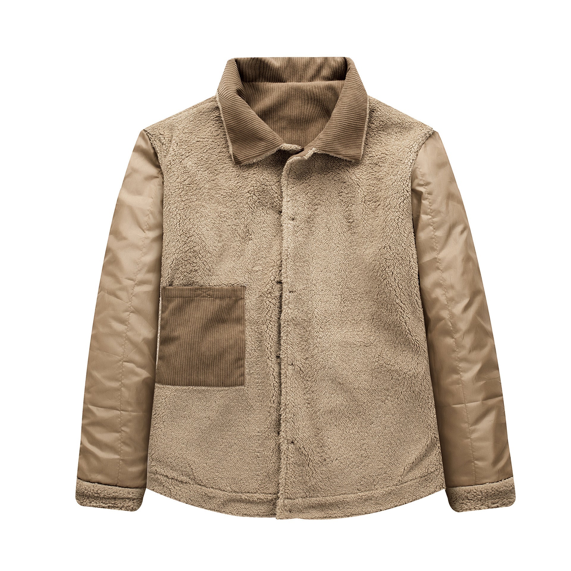 Veste épaisse en cachemire pour homme, coupe ample décontractée, velours côtelé. - IVOIRART.COM