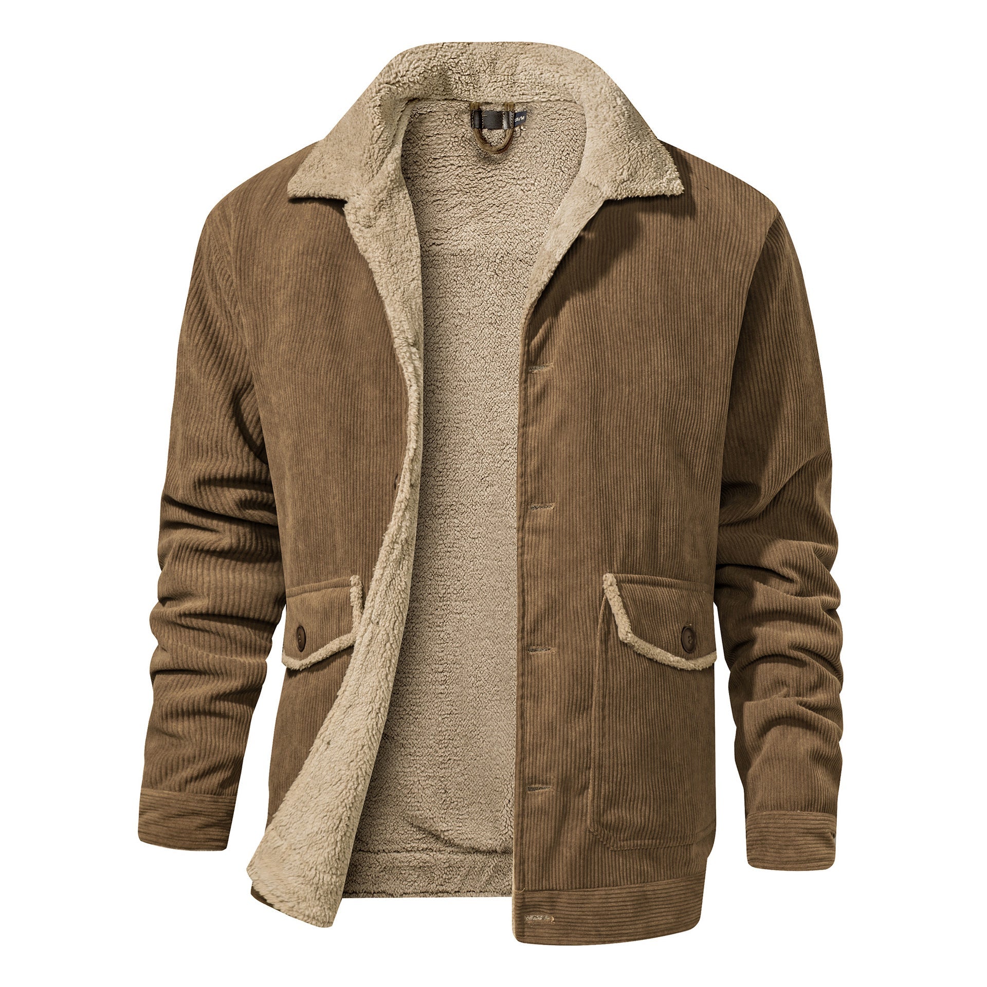 Veste épaisse en cachemire pour homme, coupe ample décontractée, velours côtelé. - IVOIRART.COM
