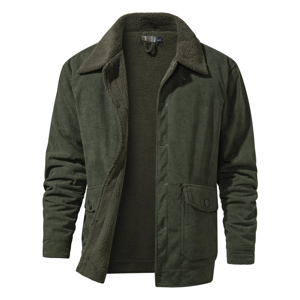 Veste épaisse en cachemire pour homme, coupe ample décontractée, velours côtelé. - IVOIRART.COM