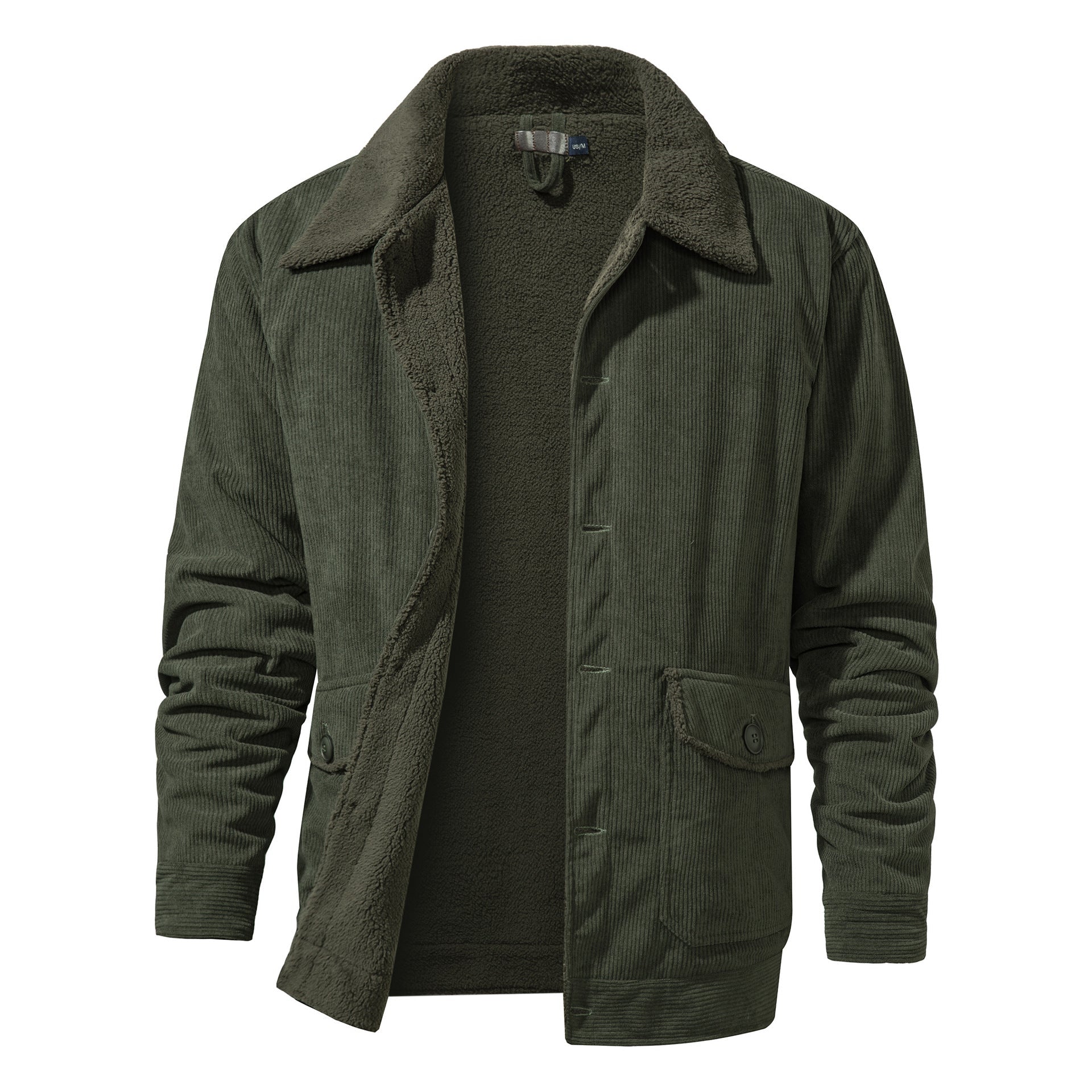 Veste épaisse en cachemire pour homme, coupe ample décontractée, velours côtelé. - IVOIRART.COM