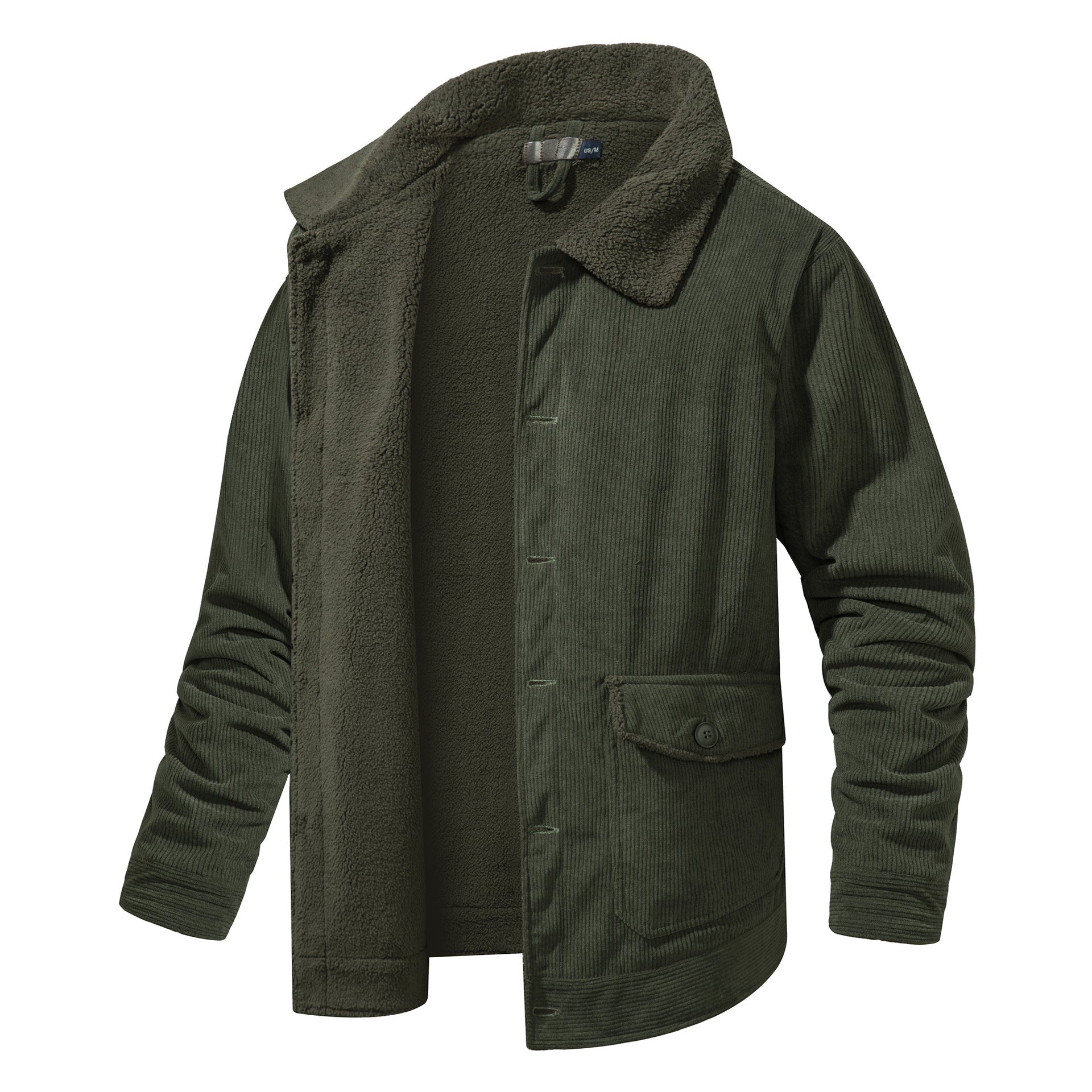 Veste épaisse en cachemire pour homme, coupe ample décontractée, velours côtelé. - IVOIRART.COM