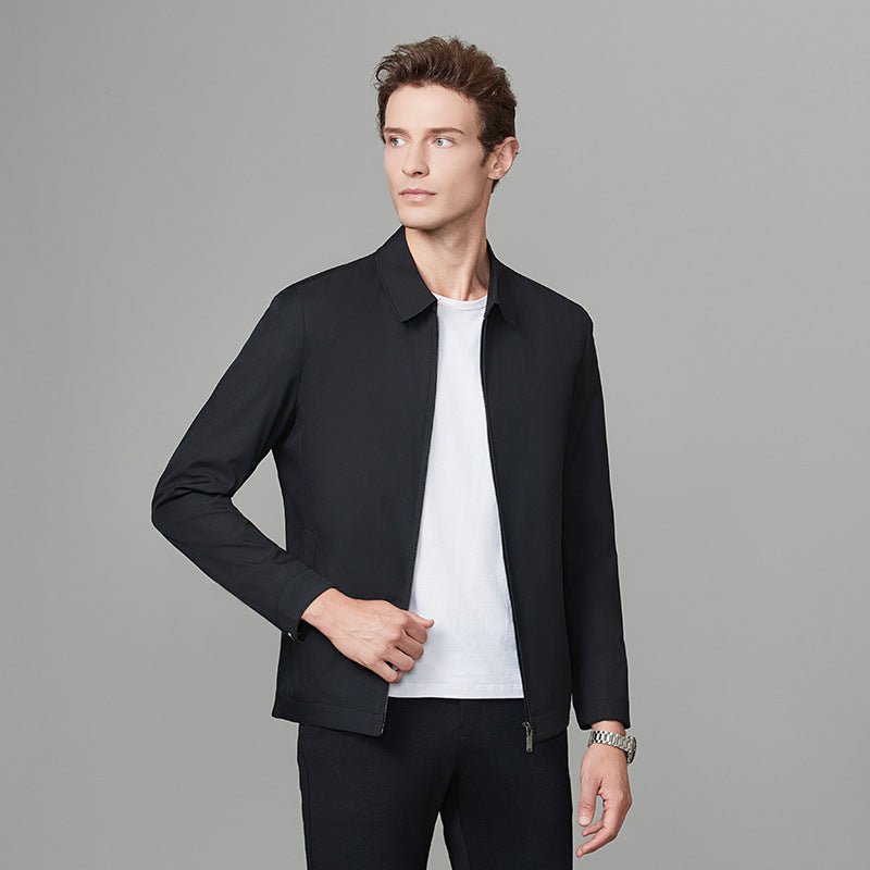 Veste Exécutive Homme à Revers en Notch Coupe Détendue Style Fin Pour Homme d’Age Moyen - IVOIRART.COM