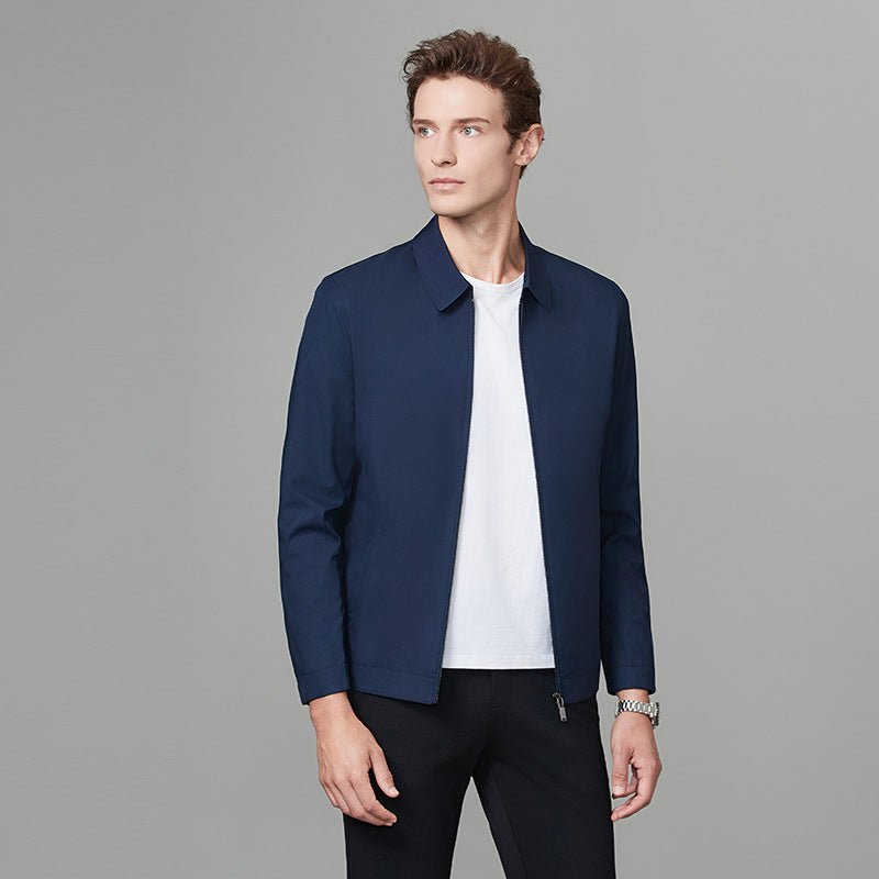 Veste Exécutive Homme à Revers en Notch Coupe Détendue Style Fin Pour Homme d’Age Moyen - IVOIRART.COM