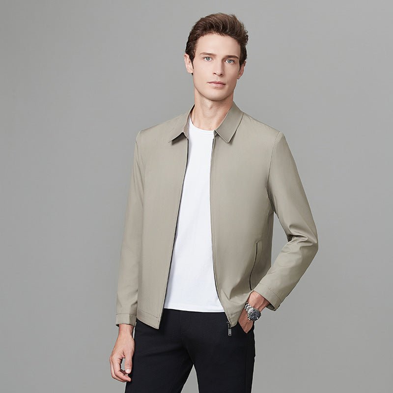 Veste Exécutive Homme à Revers en Notch Coupe Détendue Style Fin Pour Homme d’Age Moyen - IVOIRART.COM