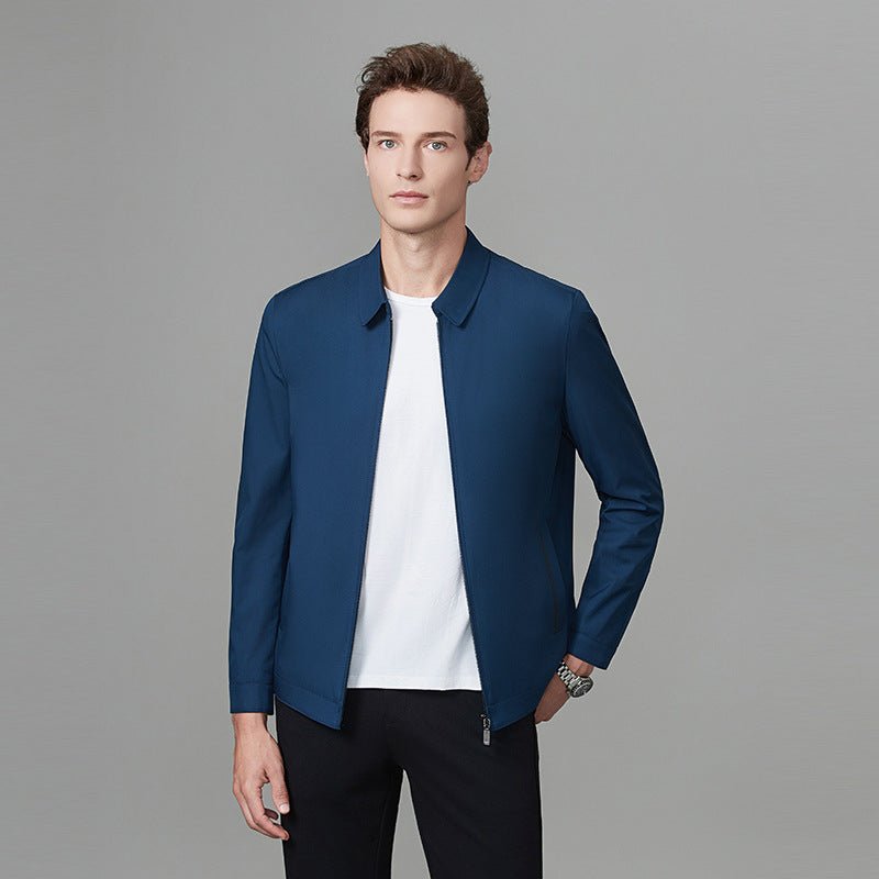 Veste Exécutive Homme à Revers en Notch Coupe Détendue Style Fin Pour Homme d’Age Moyen - IVOIRART.COM