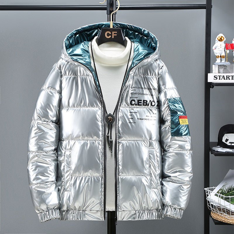 Veste Hivernale Épais Cuir Brillant avec Remplissage Coton Pour Confort - IVOIRART.COM