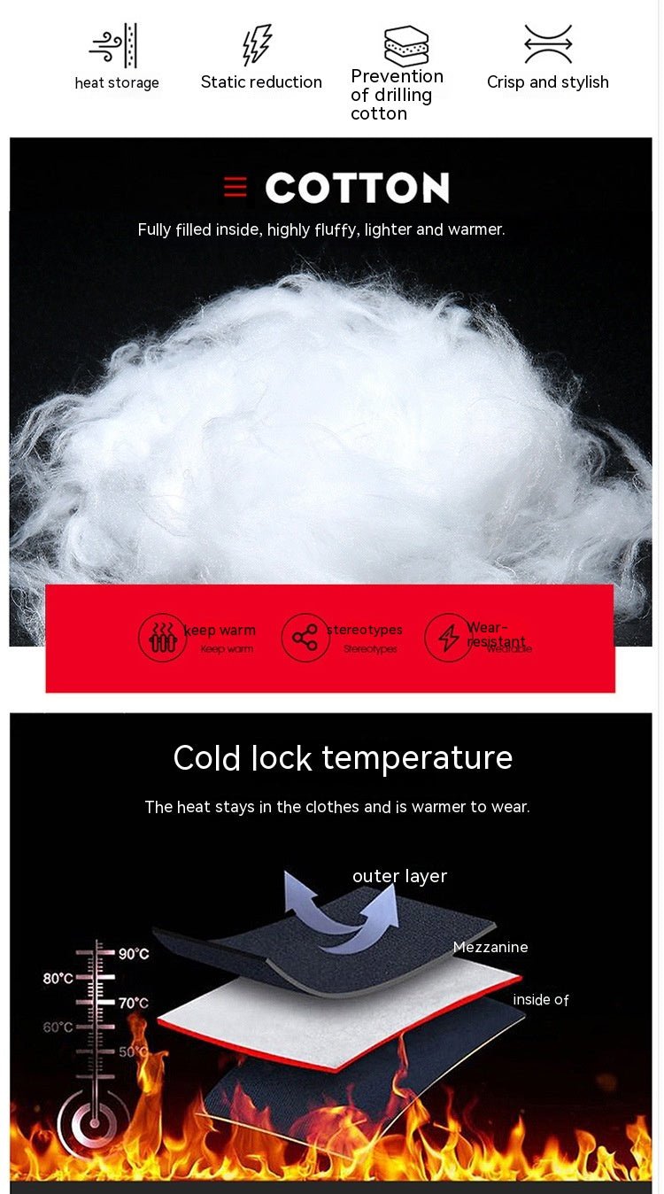Veste Hivernale Épais Cuir Brillant avec Remplissage Coton Pour Confort - IVOIRART.COM