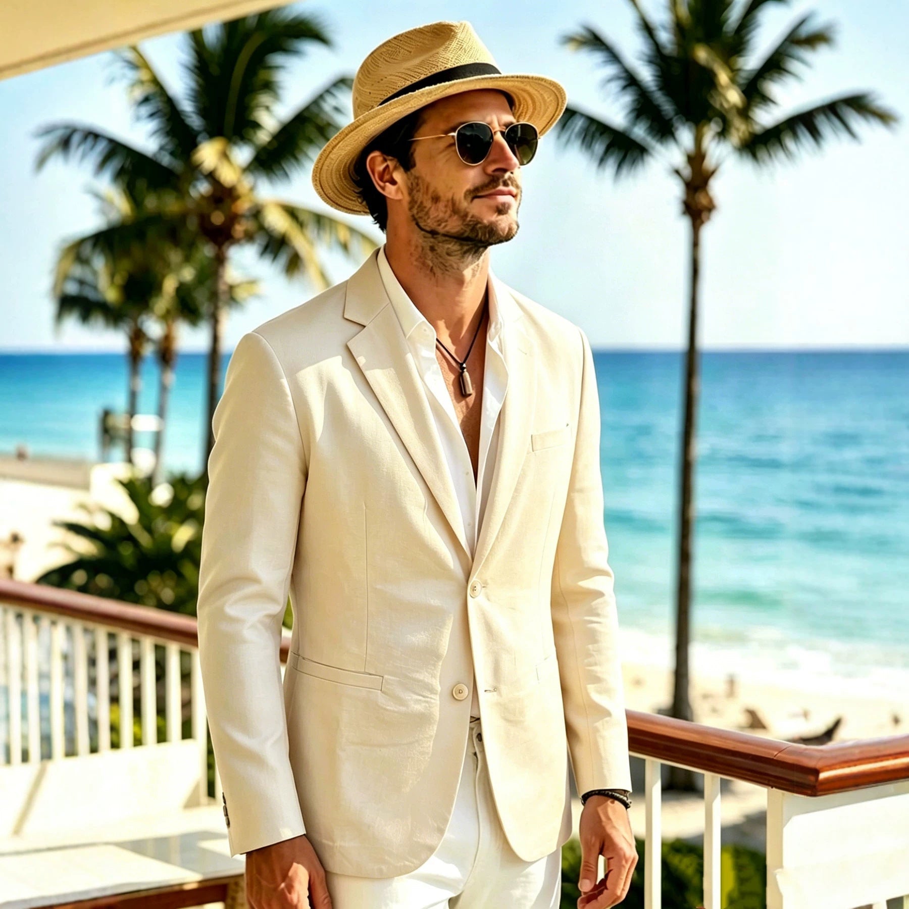 Veste homme en lin fine décontractée pour costume business, coupe slim 4 saisons - IVOIRART.COM